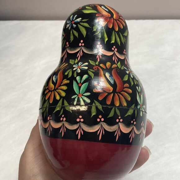 Vintage Winter Russian Hand Painted Matryoshka 10 Piece Nesting Doll 7” - Picture 11 of 13